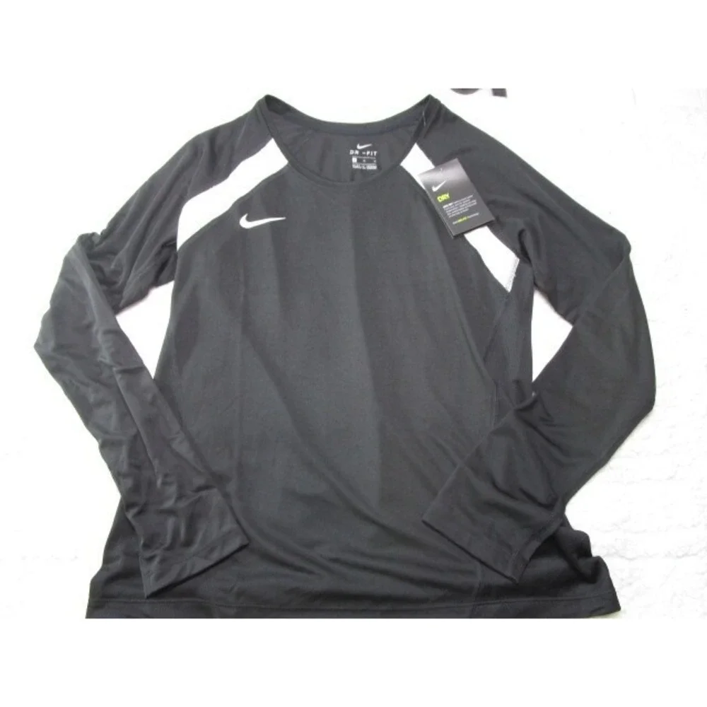 Nike Dri Fit Women's Medium Long Sleeve Soccer Futbol Jersey Black 923292-012